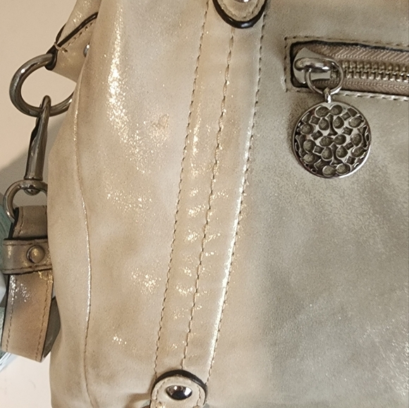 Coach Vintage Alexandra Elegant Cream Gold Shimmer Satchel Handbag - Picture 7 of 15